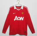 Retro Manchester United 10/11 Långärmad Hemmatröja